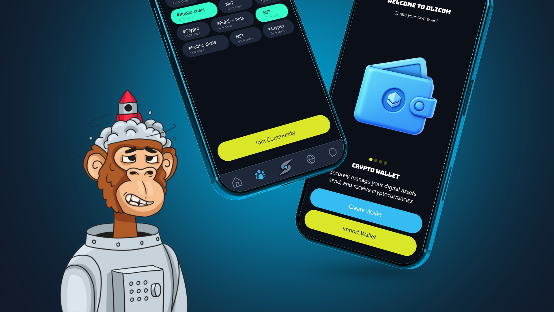cyrpto web3 ux/ui metanest agency web mobile app design Dlicom
