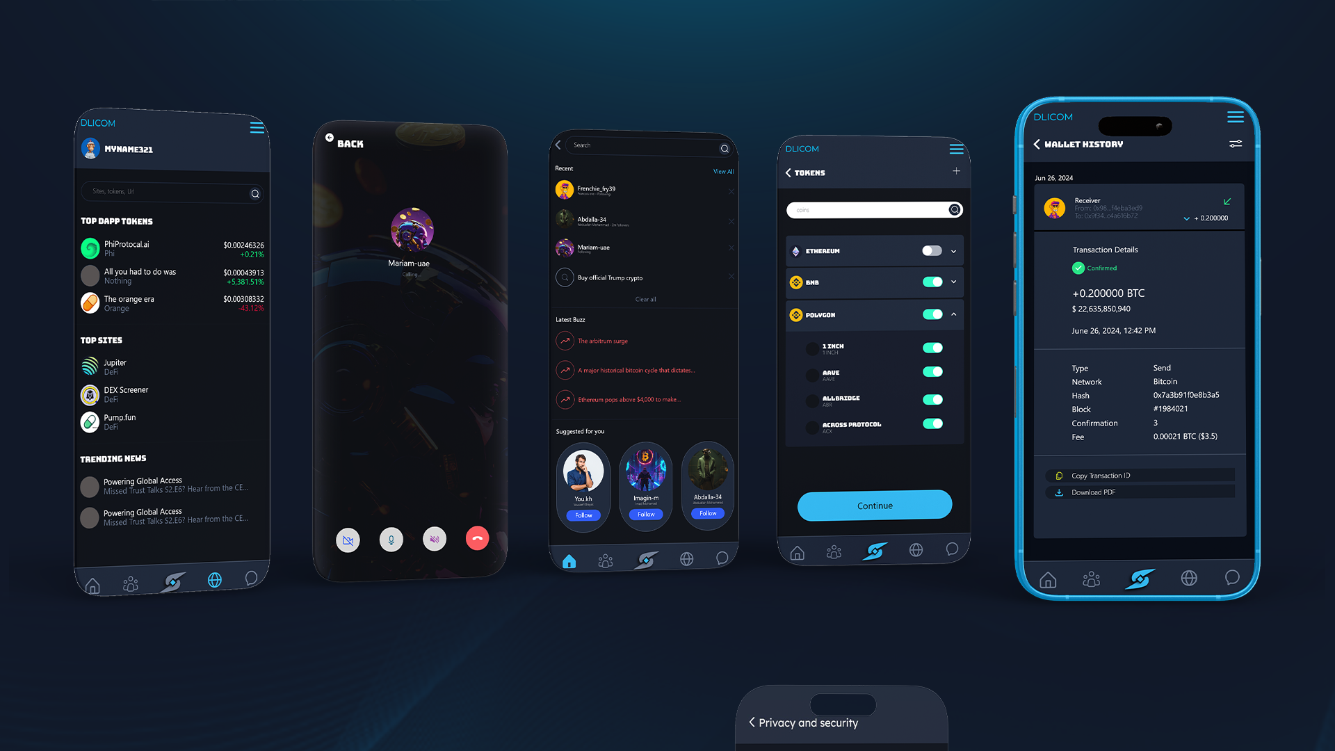 cyrpto web3 ux/ui metanest agency web mobile app design Dlicom